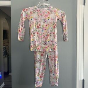 Posh Peanut Floral Kids Pajama Set - Pink and Yellow